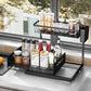 SPACEKEEPER Under Sink Organizer, Pull Out Cabinet Organizer 2-Tier Sliding Under Bathroom Cabinet Storage Rack Multi-purpose Under Sink Shelf for Kitchen Bathroom, Black, 1 Pack