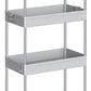 SPACEKEEPER Storage Cart 4 Tier Mobile Shelving Unit Organizer Rolling Utility Cart for Kitchen Bathroom Laundry,Grey