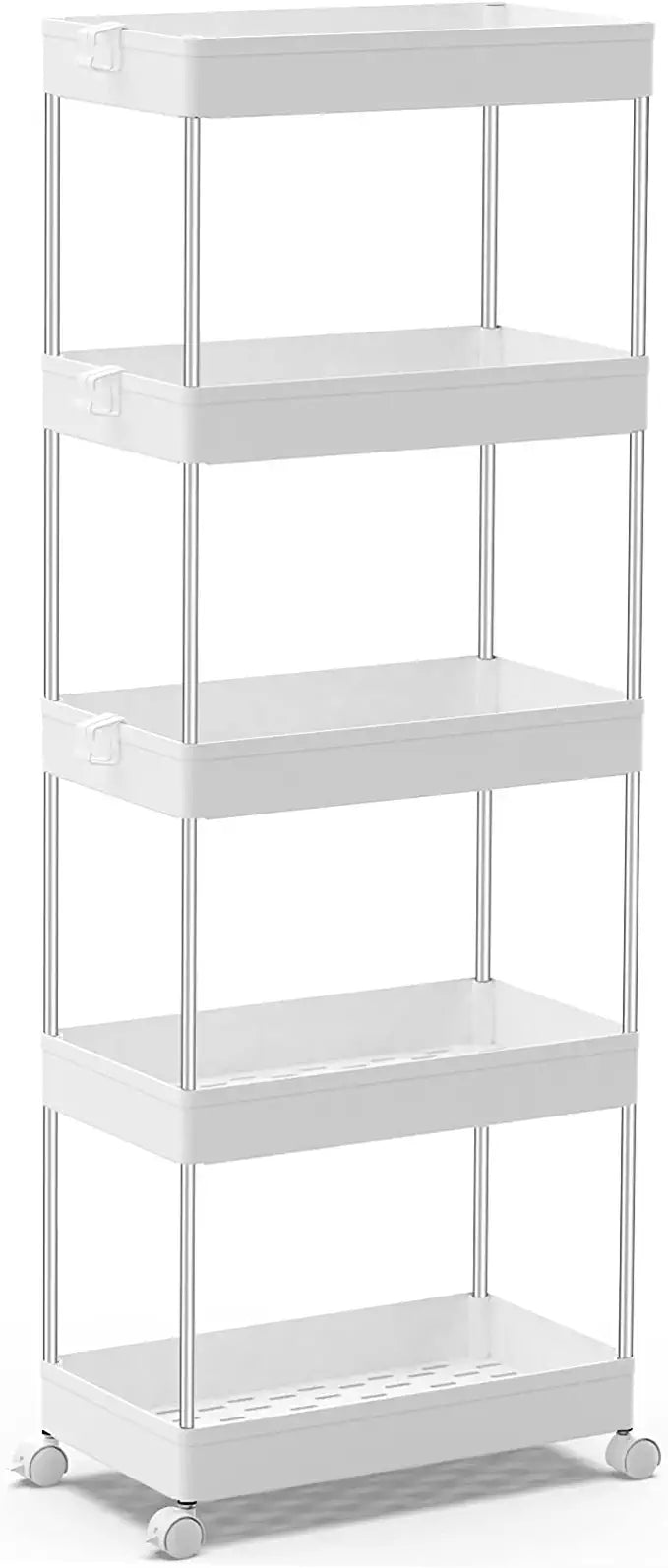 SPACEKEEPER 3 Tier Slim Storage Cart Mobile Shelving Unit