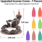 SPACEKEEPER Waterfall Incense Burner, Ceramic Backflow Incense Holder for Yoga Aromatcherapy Ornament with 120 Incense Cones & 30 Incense Sticks