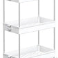 SPACEKEEPER Slim Storage Cart, 3 Tier Organizers Rolling Utility Cart,Mobile Shelving Unit Organizer for Kitchen, Bedroom, Bathroom, Laundry,White