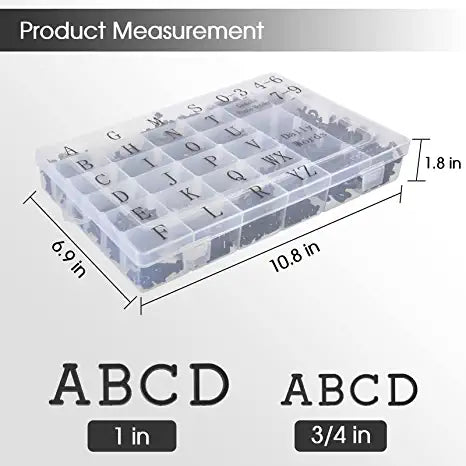 Letter Board Letters, 674 PRE-Cut Characters Letter Organizer Box (3/4 and 1 Inch) with Sorting Tray,Black