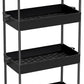 SPACEKEEPER Storage Cart 4 Tier Mobile Shelving Unit Organizer Rolling Utility Cart for Kitchen Bathroom Laundry,Black