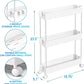 SPACEKEEPER 3 Tier Slim Rolling Storage Cart Mobile Shelving Unit Organizer Rolling Utility Cart for Bathroom Laundry , White