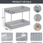 SPACEKEEPER Under Sink Organizer, 2 Tier Under Sink Storage Organizer, Bathroom Standing Rack, Bath Collection Slide-out Baskets with Hooks, Multi-purpose Storage Shelf for Bathroom Kitchen,Gray