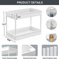 SPACEKEEPER Under Sink Organizer, 2 Tier Under Sink Storage Organizer, Bathroom Standing Rack, Bath Collection Slide-out Baskets with Hooks, Multi-purpose Storage Shelf for Bathroom Kitchen,White