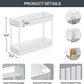 SPACEKEEPER Under Sink Organizers Storage, Bathroom Under Sink Shelf Basket, 2 Tier Bath Organizers and Storage Rack with Hooks, Under Kitchen Sink Shelf Multi-purpose ,White