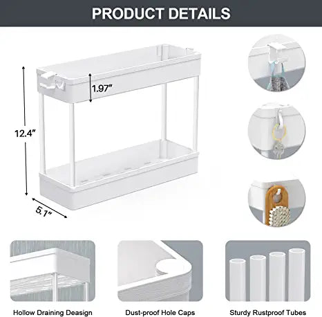 SPACEKEEPER Transparency Under Sink Organizer, 2 Tier Acrylic Bathroom  Storage Organizer, Clear Under Cabinet Organizer Multi-purpose Bathroom