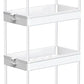 SPACEKEEPER Storage Cart 4 Tier Mobile Shelving Unit Organizer Rolling Utility Cart for Kitchen Bathroom Laundry,White