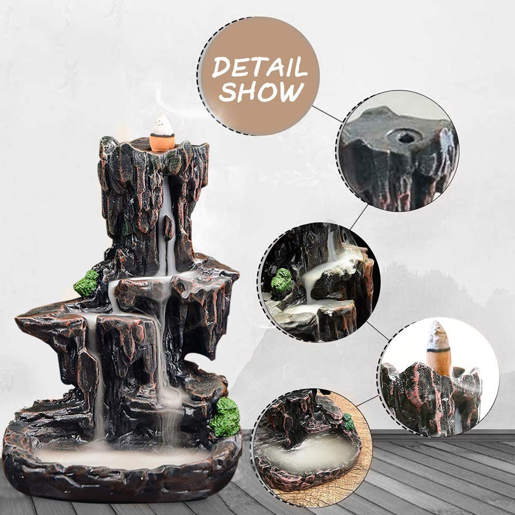 Mountain and Waterfall Backflow Incense Burner