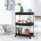 SPACEKEEPER Slim Storage Cart, 3 Tier Organizers Rolling Utility Cart,Mobile Shelving Unit Organizer for Kitchen, Bedroom, Bathroom, Laundry,Black