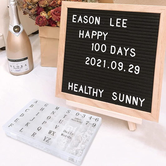 Letter Board Letters, 674 PRE-Cut Characters Letter Organizer Box (3/4 and 1 Inch) with Sorting Tray,Gold