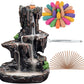 SPACEKEEPER Waterfall Backflow Incense Burner Incense Holders for Yoga Aromatcherapy Ornament with 120 Backflow Incense Cones + 30 Incense Stick
