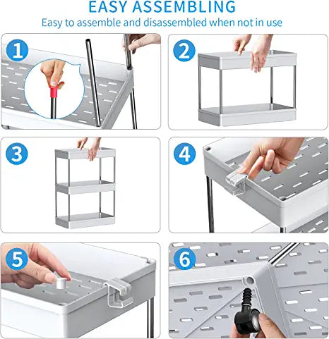 Plastic Shelf Storage Shelving Unit, 3 Tier Storage Organizer Rack